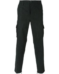 Мужские черные классические брюки в вертикальную полоску от Kenzo