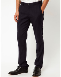 Мужские черные классические брюки в вертикальную полоску от Vito
