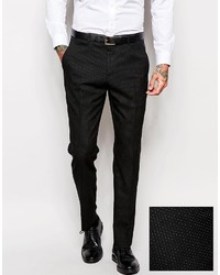 Мужские черные классические брюки в горошек от Asos