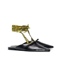 Черные кожаные балетки от Off-White