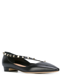 Черные кожаные балетки от Valentino