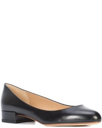 Черные кожаные балетки от Francesco Russo