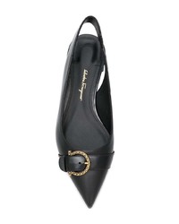 Черные кожаные балетки от Salvatore Ferragamo