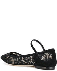 Черные кожаные балетки от Dolce & Gabbana