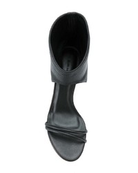 Черные кожаные босоножки на каблуке с вырезом от Isabel Marant