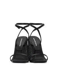 Черные кожаные босоножки на каблуке с украшением от Alexander Wang