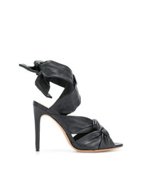 Черные кожаные босоножки на каблуке от Alexandre Birman