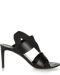 Черные кожаные босоножки на каблуке от Balenciaga