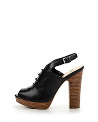 Черные кожаные босоножки на каблуке от Bata