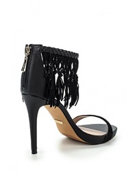 Черные кожаные босоножки на каблуке от Bebe