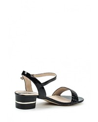 Черные кожаные босоножки на каблуке от Betsy