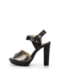 Черные кожаные босоножки на каблуке от Betsy