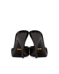 Черные кожаные босоножки на каблуке от Gucci