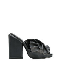 Черные кожаные босоножки на каблуке от Cinzia Araia