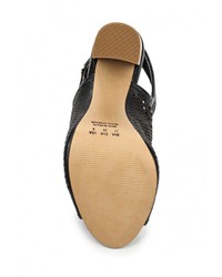 Черные кожаные босоножки на каблуке от Cristofoli