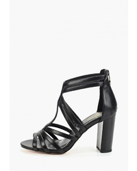Черные кожаные босоножки на каблуке от Diora.rim