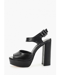 Черные кожаные босоножки на каблуке от Diora.rim