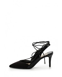 Черные кожаные босоножки на каблуке от Dorothy Perkins