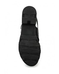 Черные кожаные босоножки на каблуке от El Tempo