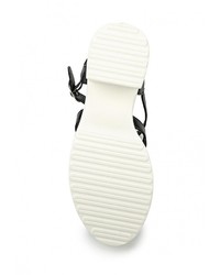 Черные кожаные босоножки на каблуке от Elche