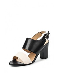 Черные кожаные босоножки на каблуке от Enjoin'