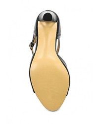 Черные кожаные босоножки на каблуке от Francesco Donni