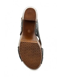 Черные кожаные босоножки на каблуке от Go-Go