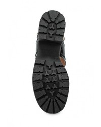 Черные кожаные босоножки на каблуке от La Coleccion