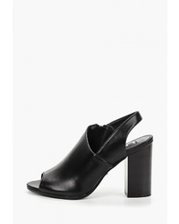 Черные кожаные босоножки на каблуке от Lino Marano