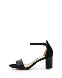 Черные кожаные босоножки на каблуке от Lola Blue