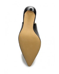 Черные кожаные босоножки на каблуке от Mabu