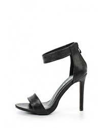 Черные кожаные босоножки на каблуке от Malien