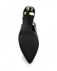 Черные кожаные босоножки на каблуке от Marie Collet