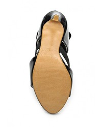 Черные кожаные босоножки на каблуке от Mimoda