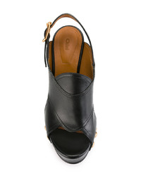 Черные кожаные босоножки на каблуке от Chloé