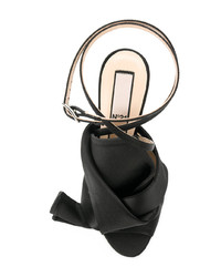 Черные кожаные босоножки на каблуке от N°21