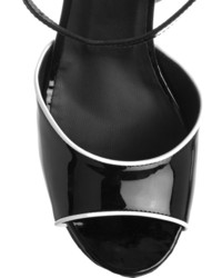 Черные кожаные босоножки на каблуке от Fendi
