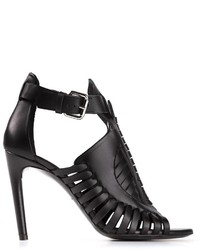 Черные кожаные босоножки на каблуке от Proenza Schouler
