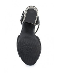 Черные кожаные босоножки на каблуке от Ramarim