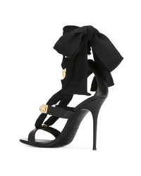 Черные кожаные босоножки на каблуке от Giuseppe Zanotti Design