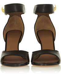 Черные кожаные босоножки на каблуке от Givenchy