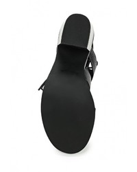 Черные кожаные босоножки на каблуке от Spot On