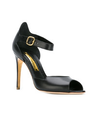 Черные кожаные босоножки на каблуке от Rupert Sanderson