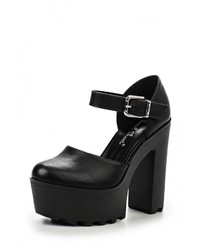 Черные кожаные босоножки на каблуке от Sweet Shoes