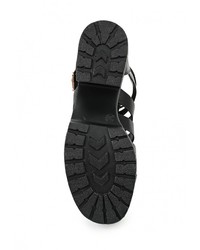 Черные кожаные босоножки на каблуке от Tulipano