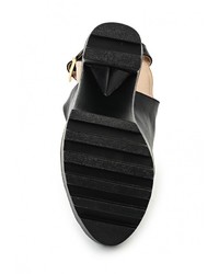 Черные кожаные босоножки на каблуке от Tulipano