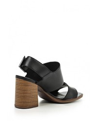 Черные кожаные босоножки на каблуке от Vagabond