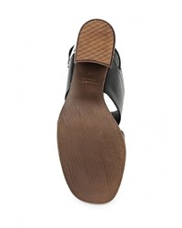 Черные кожаные босоножки на каблуке от Vagabond