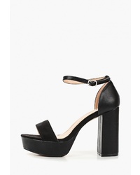 Черные кожаные босоножки на каблуке от Vera Blum