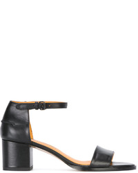 Черные кожаные босоножки на каблуке от Veronique Branquinho